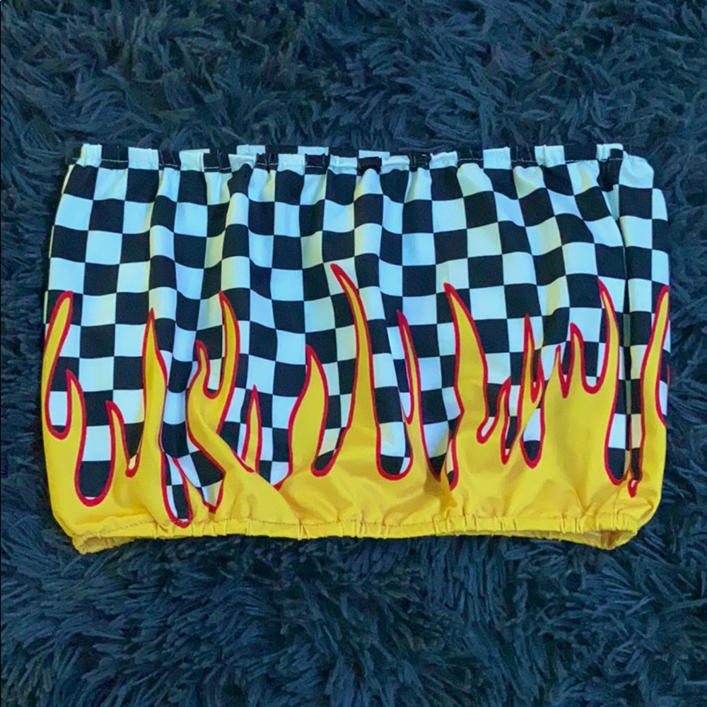 Gingham Crop Tube Top